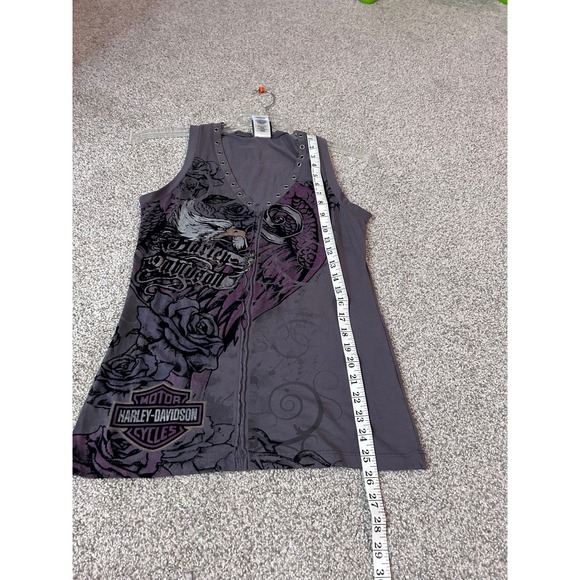 Harley-Davidson Women's Tank Top Motorcycle Graphic Sleeveless‎ Gray M - Picture 7 of 7